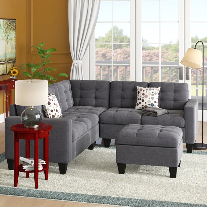 Andover Mills™ Pawnee 4 - Piece Upholstered Sectional & Reviews | Wayfair